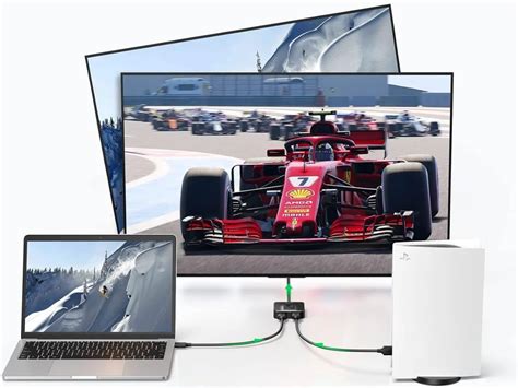 Diagrama mostrando un monitor con dos entradas HDMI conectadas a dos ordenadores