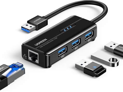 USB Hub Ethernet conectado a un portátil