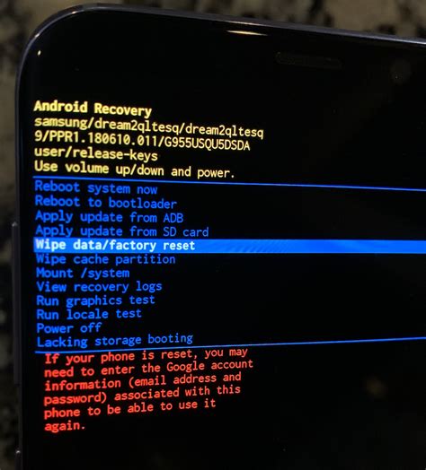 Menú Recovery de Android con opción 