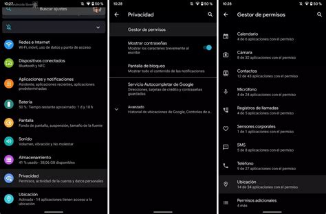 Captura de pantalla de los ajustes de Android mostrando la opción 