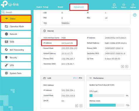 Interfaz de administración de un router TP-Link