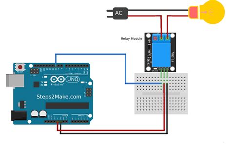 Diagrama de conexión de un relé con Arduino/ESP8266 y una lámpara