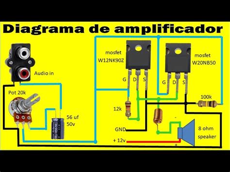 Diagrama de circuito de un amplificador de señal simple