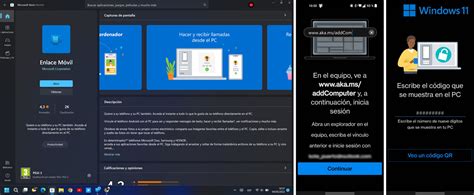 Captura de pantalla de la aplicación Enlace Móvil de Windows mostrando un smartphone