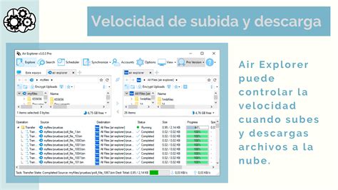 Diagrama comparativo de velocidad de descarga y subida