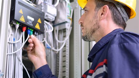 Técnico instalando fibra óptica en una casa