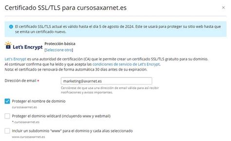 Representación gráfica de un certificado SSL/TLS