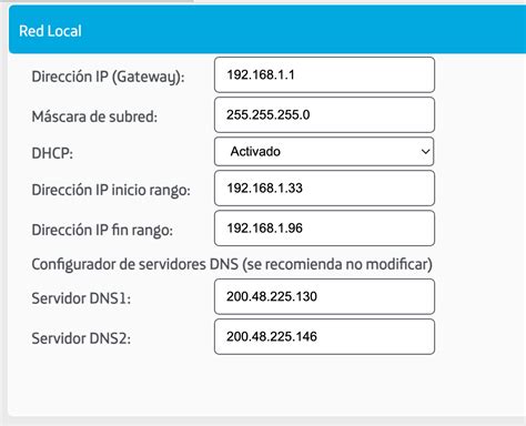Configuración del rango de direcciones en un ámbito DHCP