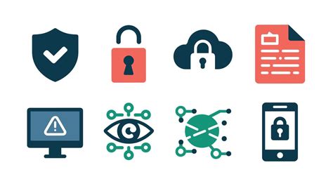 Iconos representando seguridad, privacidad y cifrado