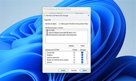 Configuración de permisos de carpeta compartida en Windows