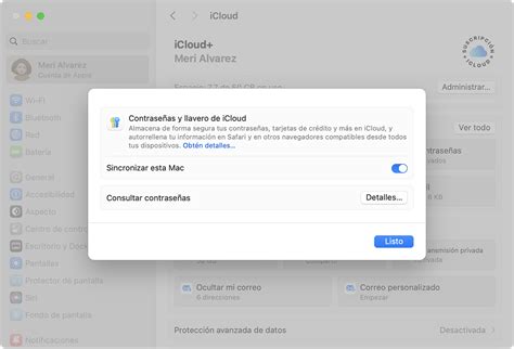 Llavero de iCloud en Mac