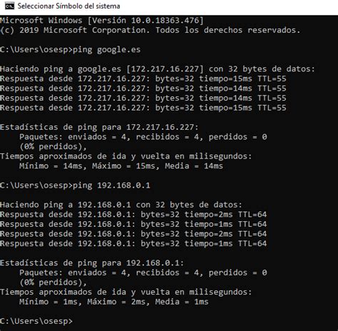 Resultado de PING ICMP exitoso entre LANs después de configurar rutas estáticas