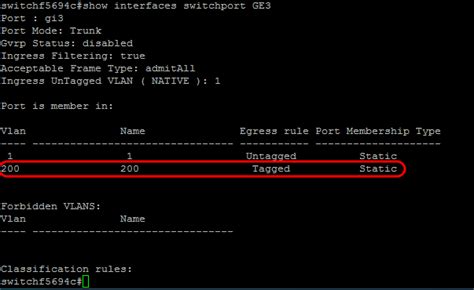 Salida del comando show vlan brief en un switch Cisco.
