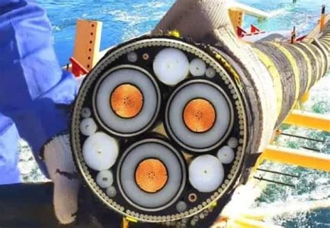 Infografía de capas de protección de cable submarino
