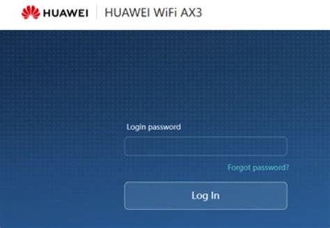 Interfaz de inicio de sesión del router Huawei