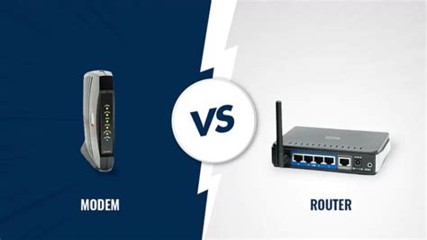 Ilustración comparando un módem y un router