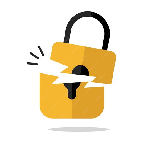 Icono de advertencia con un candado roto