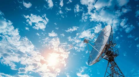 Antena parabólica apuntando al cielo