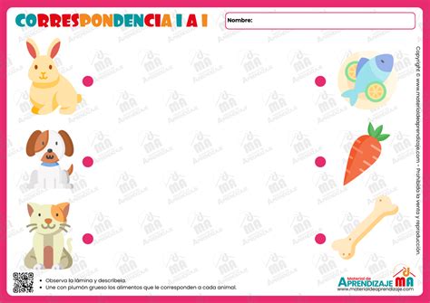 Niños realizando correspondencia de objetos