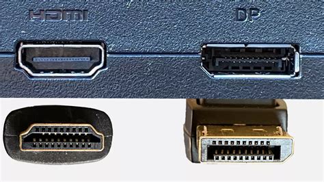 Comparación visual de tamaño entre DisplayPort y Mini DisplayPort