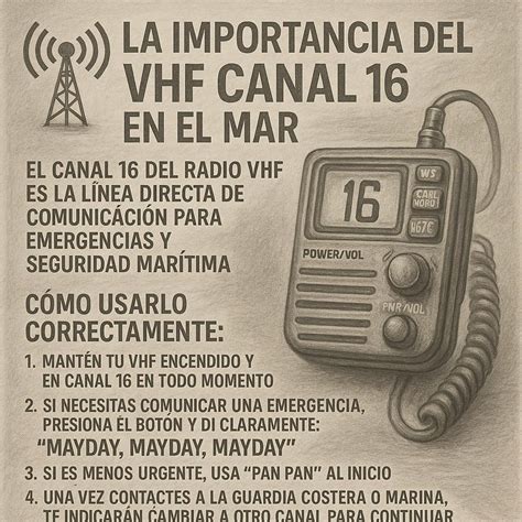 Embarcación utilizando una radio VHF en el mar