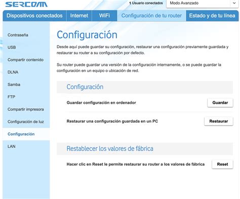 Captura de pantalla de una interfaz de configuración de router genérica