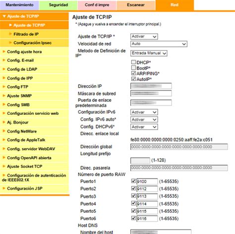 Configuración de TCP/IP para el servidor VPN