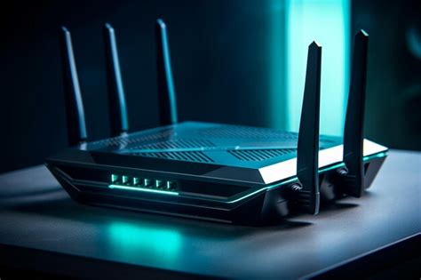 Router WiFi en un escritorio con un smartphone al lado
