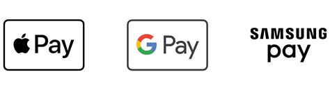 Iconos de Google Pay, Apple Pay y Samsung Pay