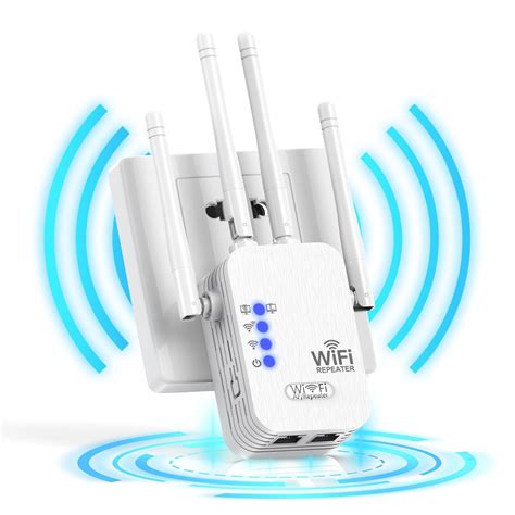 Ilustración de un extensor WiFi amplificando la señal de un router