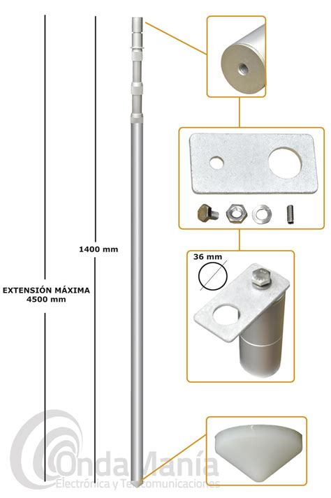 Antena VHF instalada en un mástil de barco