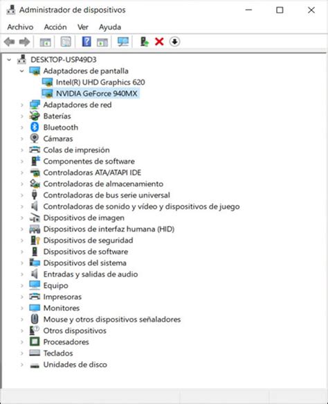 Diagrama del Administrador de Dispositivos de Windows 7