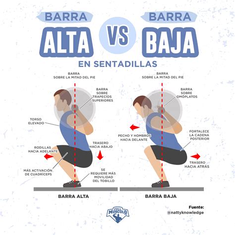 Infografía mostrando la técnica correcta de sentadilla y zancada