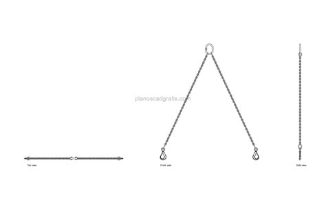 Gráfico mostrando los puntos clave de inspección de una eslinga de cadena.
