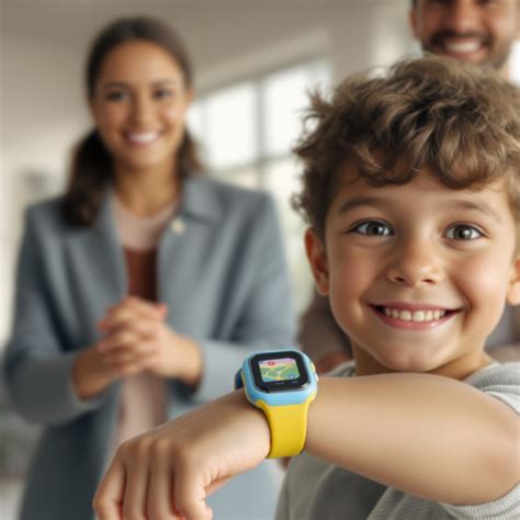 Niño usando un reloj GPS