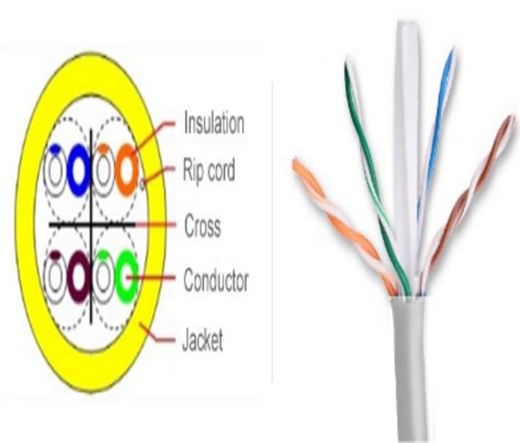 Estructura interna de un cable UTP unifilar