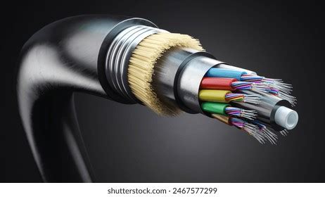 Imagen de un cable de fibra óptica