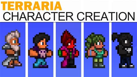 Terraria character customization screen