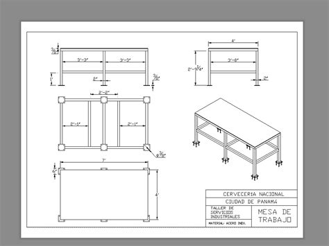 Diagrama mostrando las partes de una mesa de trabajo para fibra óptica