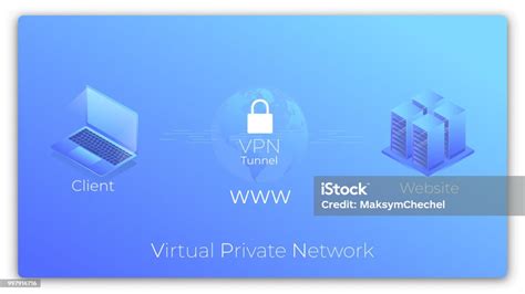 Ilustración de un túnel VPN seguro