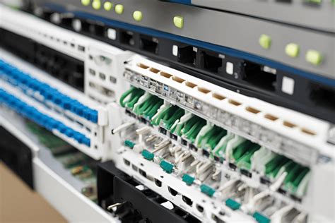 Panel de conexiones de una OLT
