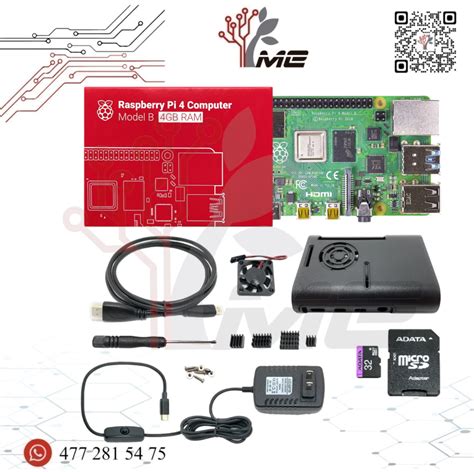 Raspberry Pi 4 con accesorios