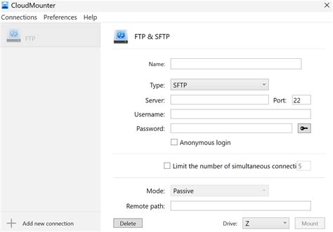 Interfaz de configuración de cuenta SFTP en Qualtrics