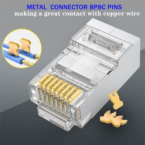 Conector RJ45 chapado en oro