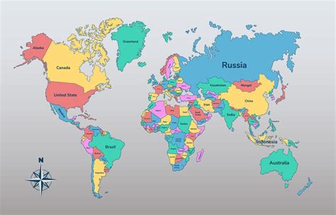 Mapa del mundo con los países de Zona Preferente de Entel resaltados