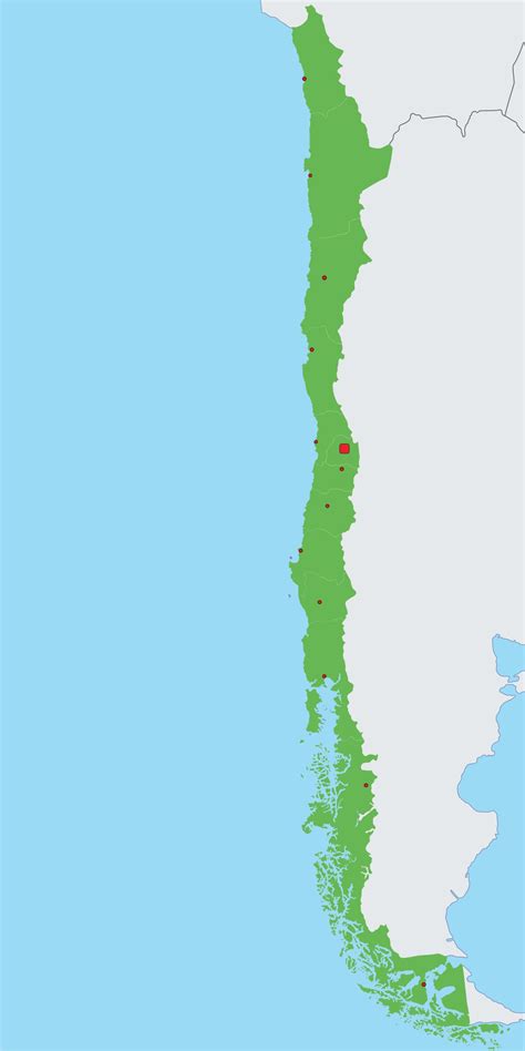 Mapa de Chile resaltando la cobertura continental.