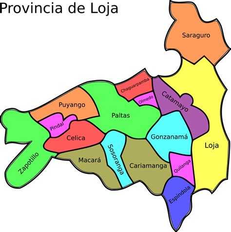 Mapa de Loja con posibles ubicaciones de estaciones base Wimax