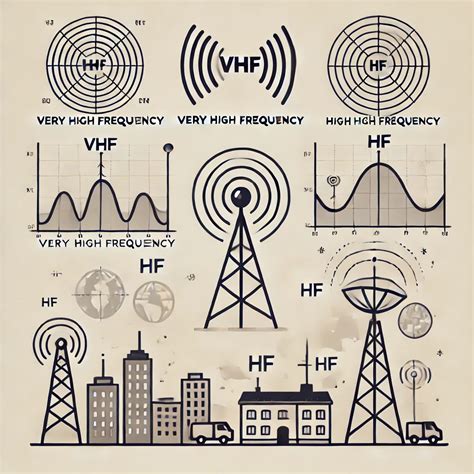 Gráfico comparando el alcance de VHF y HF