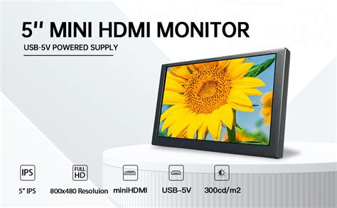 Pequeño monitor HDMI conectado a un portátil