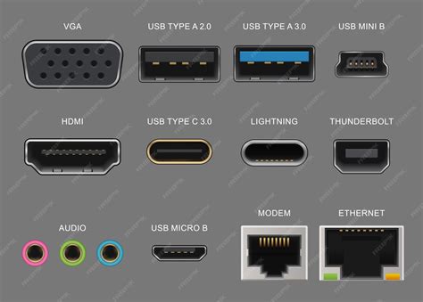 Logotipos de puertos USB-C con y sin salida de video